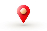 Red location pin symbol white background technology.