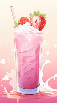 Strawberry smoothie milkshake drink fruit.