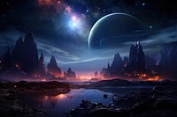  Planet landscape astronomy universe. AI generated Image by rawpixel.
