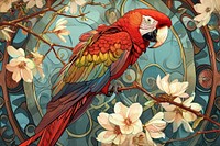 Parrot and flowers parrot art animal.
