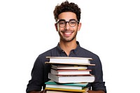 College student holding stack of books publication reading adult. AI generated Image by rawpixel.