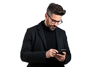 Man using phone portrait adult photo.