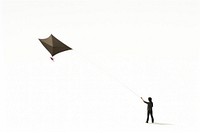 Flying kite toy white background paragliding.