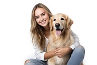 Woman sitting with dog mammal animal adult. AI generated Image by rawpixel.