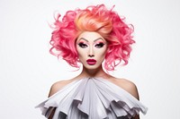 Japanese drag queen adult wig white background. AI generated Image by rawpixel.
