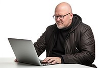Man using laptop computer sitting adult. AI generated Image by rawpixel.