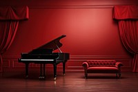 Piano furniture keyboard red. 