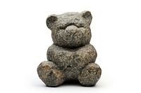 Rock heavy element Teddy bear shape white background representation teddy bear.