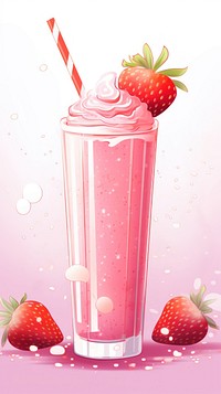 Strawberry smoothie milkshake fruit drink.