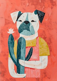 Art painting dog representation.