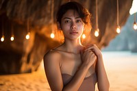 Japanese Asian relaxing at Railay Beach portrait adult beach. AI generated Image by rawpixel.