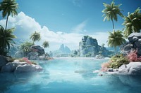 Tropical island chinese Style landscape outdoors tropical.