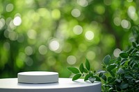 Product podium backdrop green technology windowsill.