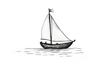 Boat drawing sailboat vehicle.