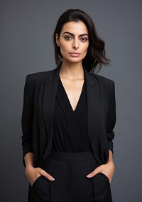 Black casual suit  portrait fashion adult.