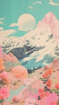 Mountain art landscape outdoors. AI generated Image by rawpixel.