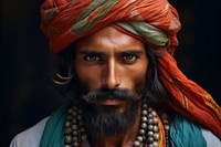 Indian man portrait turban adult.