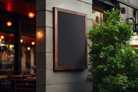 Rectangle modern resturant blackboard outdoors wall. AI generated Image by rawpixel.