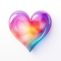 Y2K gradient heart shape abstract white background creativity.