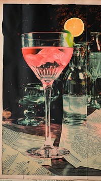 Wallpaper ephemera pale cocktail glass martini drink cosmopolitan.