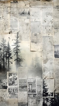 Wallpaper ephemera pale Forest architecture outdoors collage.