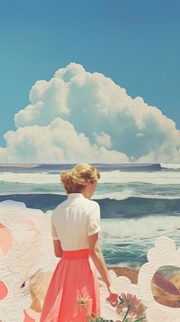 Beach art outdoors painting. AI generated Image by rawpixel.