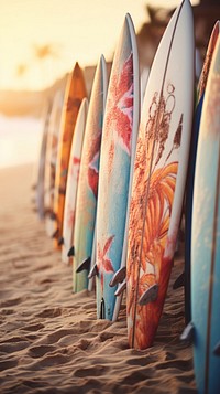 Cute surfboards on the beach outdoors nature sports.