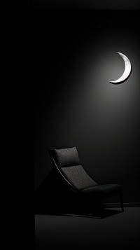 Photography of crescent moon astronomy furniture night.