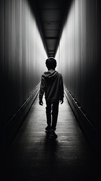Photography of kid architecture corridor walking.