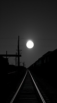 Photography of solar eclipse outdoors railway vehicle.