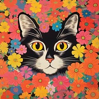 Cat art painting graphics. AI generated Image by rawpixel.