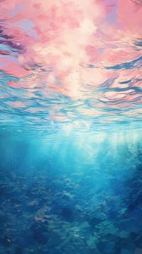 Blue and pink ocean underwater backgrounds outdoors.