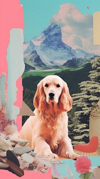 Dog art painting mammal. AI generated Image by rawpixel.