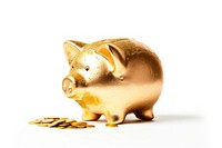 Piggy bank mammal gold representation. AI generated Image by rawpixel.