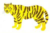 Yellow tiger animal mammal white background. 