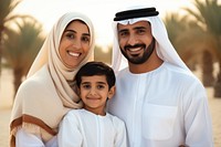 Happy Arabic family cheerful adult child. AI generated Image by rawpixel.