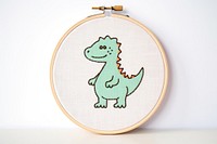 Minimal cute Dinosaur in embroidery style dinosaur pattern animal.