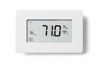 Digital Thermostat white background architecture clapperboard.