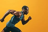 African American running man face adult determination bodybuilding.