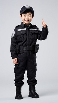 Japanese kid police portrait costume child.
