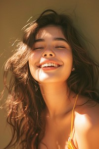 A young Latina columbian woman smile carefree portrait.