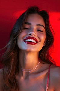 The latina brazilian woman smile necklace laughing.