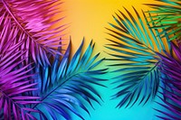 Leaves in vibrant gradient holographic neon backgrounds graphics pattern.