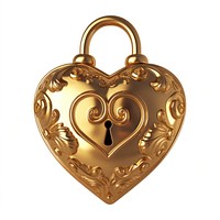 The rococo heart shape lock gold pendant jewelry.