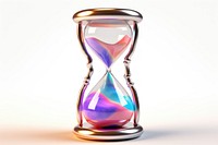 Hourglass iridescent white background deadline circle.