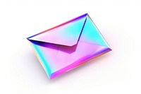 Mail icon iridescent shape white background envelope.