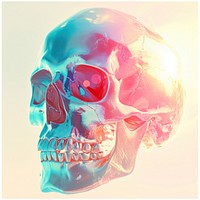 A Skull isolated on solid clear white background art photography portrait.