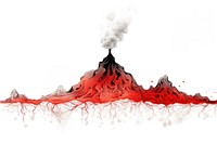 Underwater volcano stratovolcano splattered exploding.