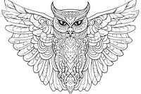 Owl winged sketch doodle drawing. AI generated Image by rawpixel.