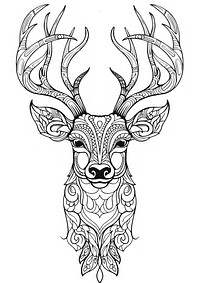Deer sketch drawing mammal. AI generated Image by rawpixel.